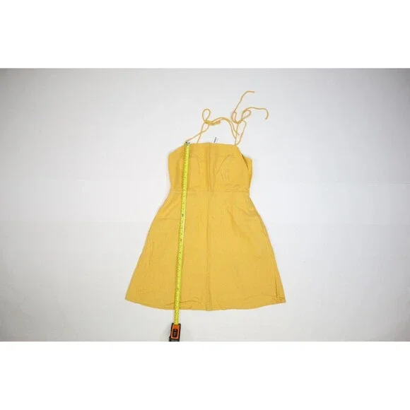 Old Navy Dress Womens Small Linen Blend Sleeveless Cami Tie Straps Summer Casual - Picture 3 of 12